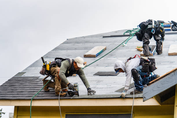 Professional Gutter Installation technician working in Springtown, TX